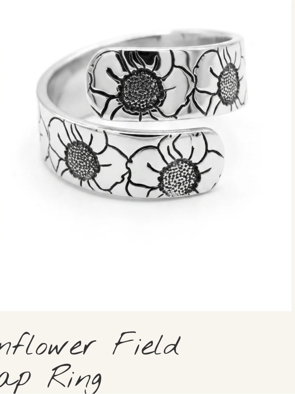 Sunflower Field Wrap Ring